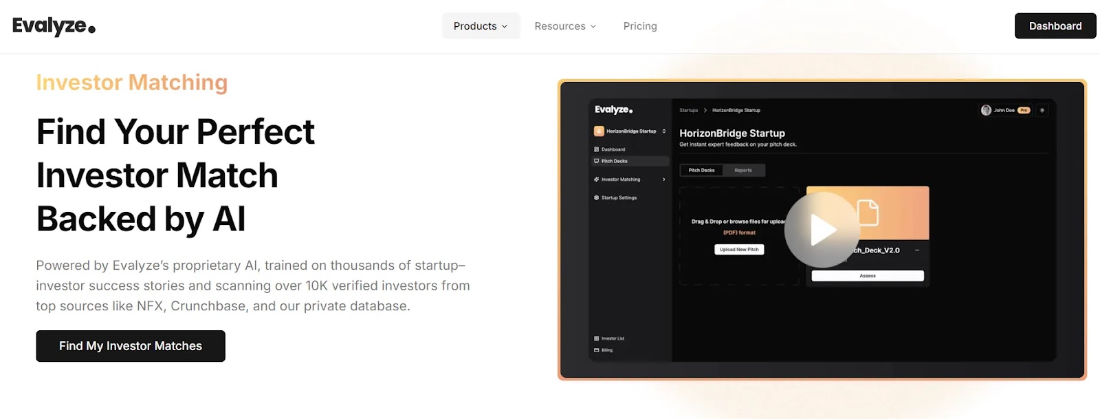 Evalyze investor matching